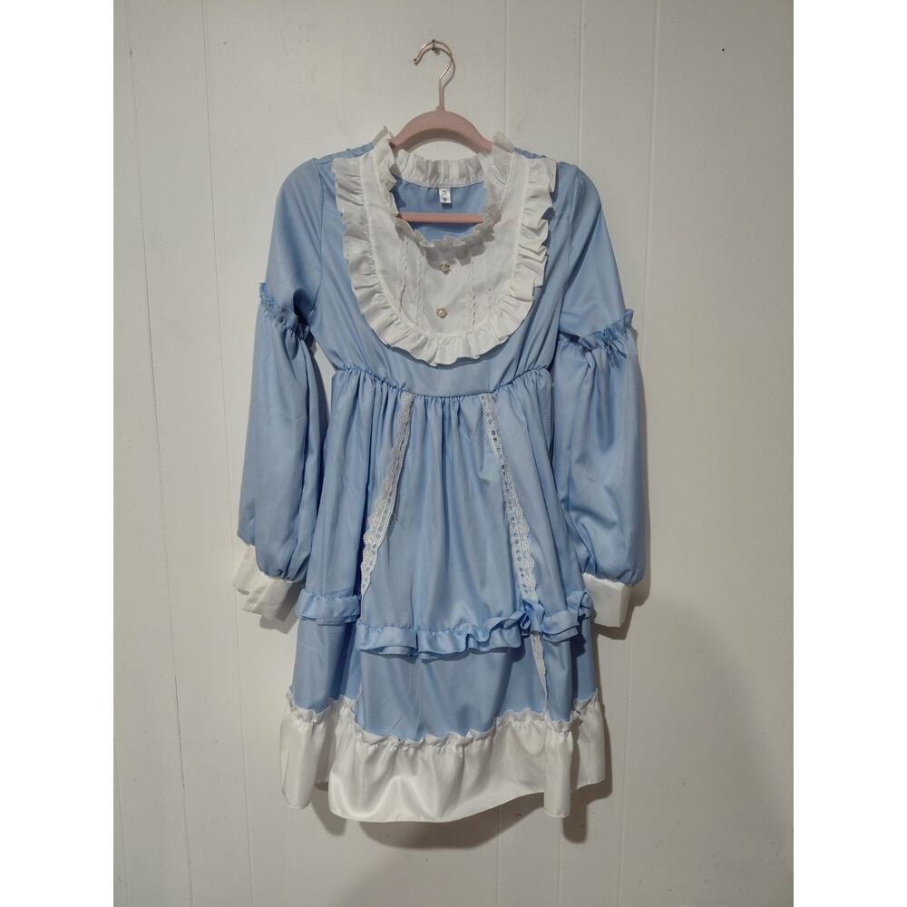 Japanese Style Fashion Women Lolita Dress Long Sleeve Baby Blue Girl Party